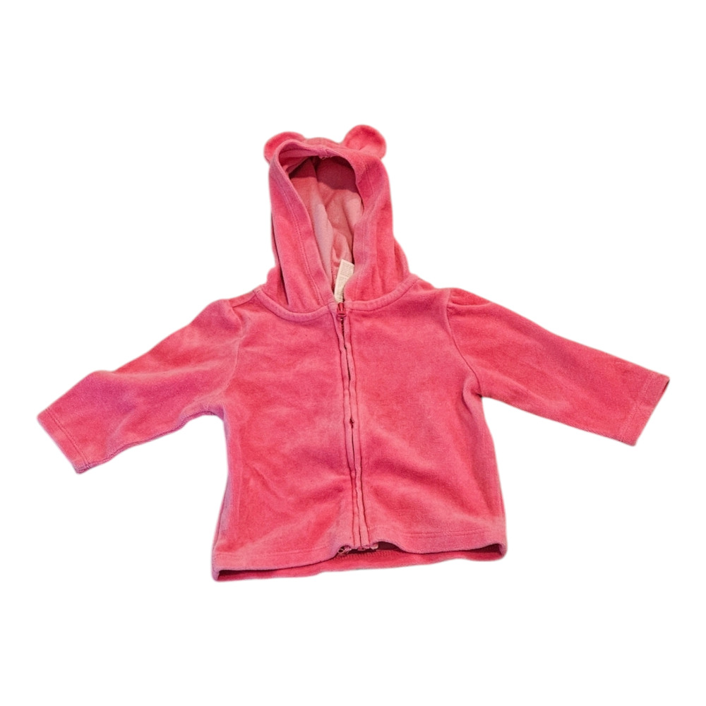 Baby B'gosh Kids Size 6M Pink Long Sleeve Hooded Zip Closure Sweater
